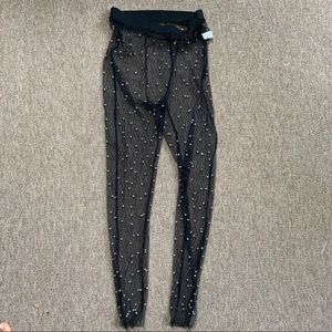 Pearl lace fishnet leggings size large